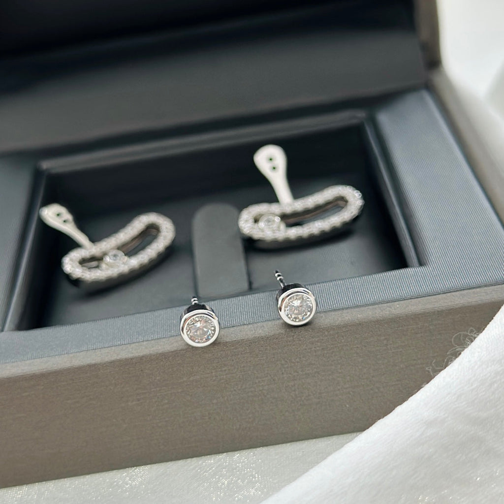 [Dream]MOVE UNO SILVER DIAMOND EARRINGS