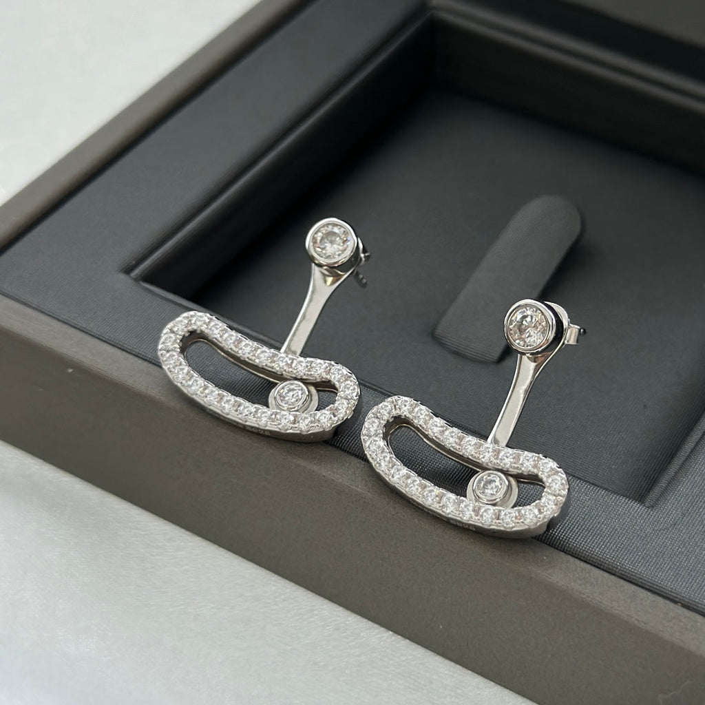 [Dream]MOVE UNO SILVER DIAMOND EARRINGS