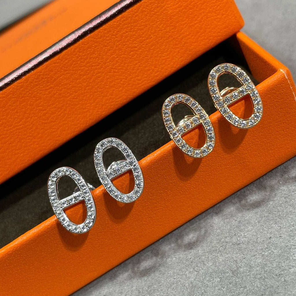 Dream HM FULL DIAMOND PIG NOSE STUD EARRINGS
