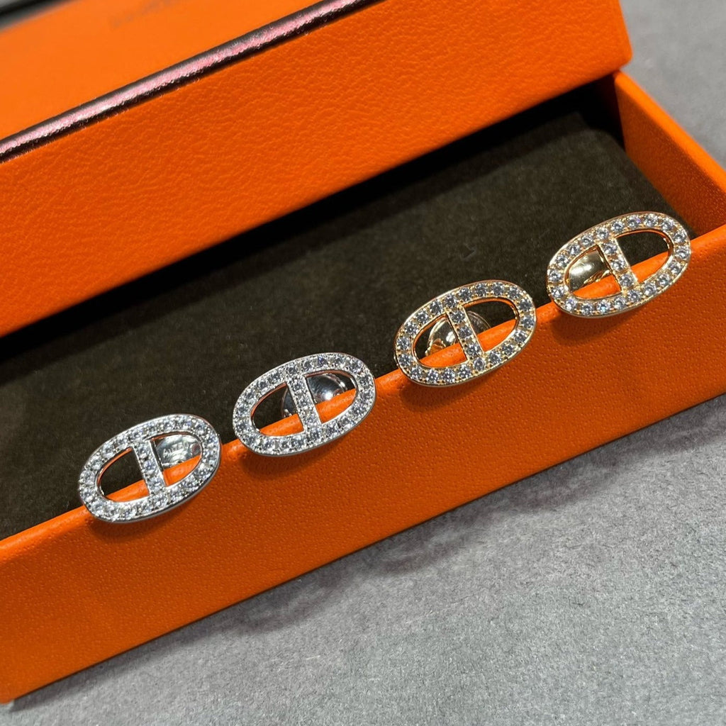 Dream HM FULL DIAMOND PIG NOSE STUD EARRINGS