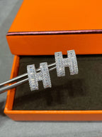 Dream H STUD EARRINGS WITH SILVER DIAMONDS