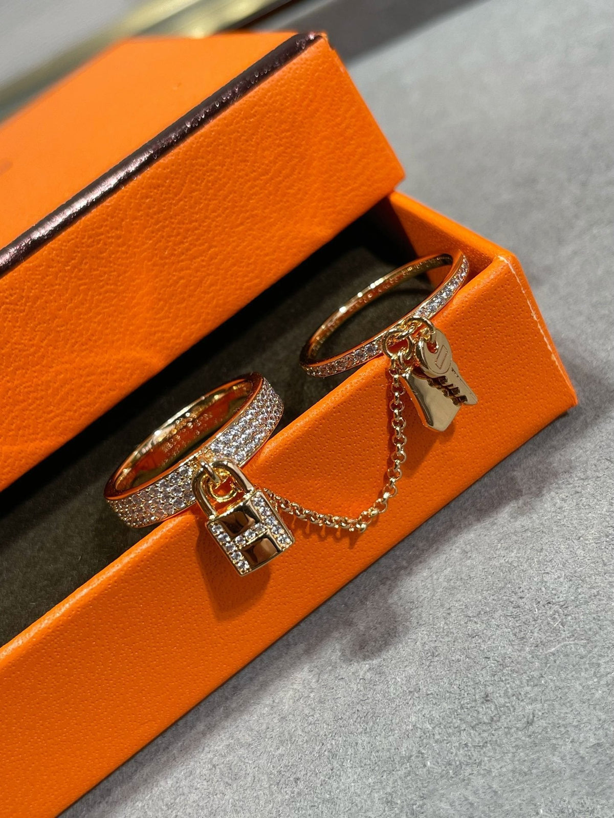 Dream HM KELLY CLOCHETTE DOUBLE RING IN  WITH DIAMONDS