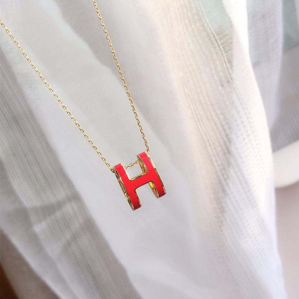 Dream HM CLIC RED ENAMEL GOLD NECKLACE