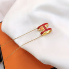 Dream HM CLIC RED ENAMEL GOLD NECKLACE