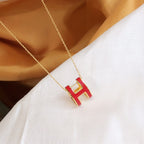 Dream HM CLIC RED ENAMEL GOLD NECKLACE