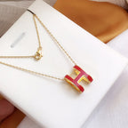 Dream HM CLIC RED ENAMEL GOLD NECKLACE