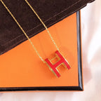 Dream HM CLIC RED ENAMEL GOLD NECKLACE