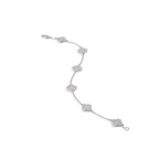 Dream CLOVER 6 MOTIF SILVER DIAMOND BRACELET