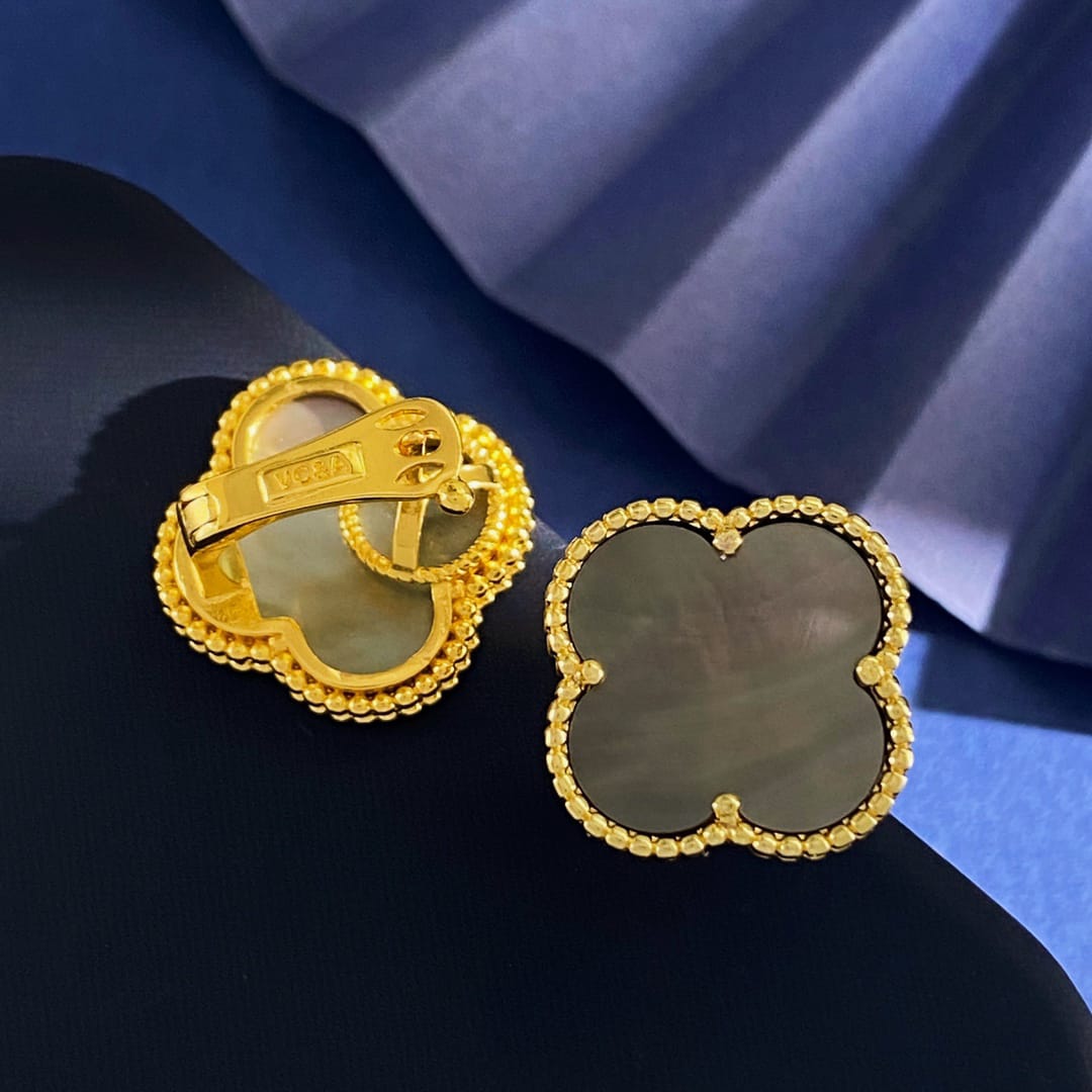 [Dream ]CLOVER  20MM GRAY MOP EARRINGS