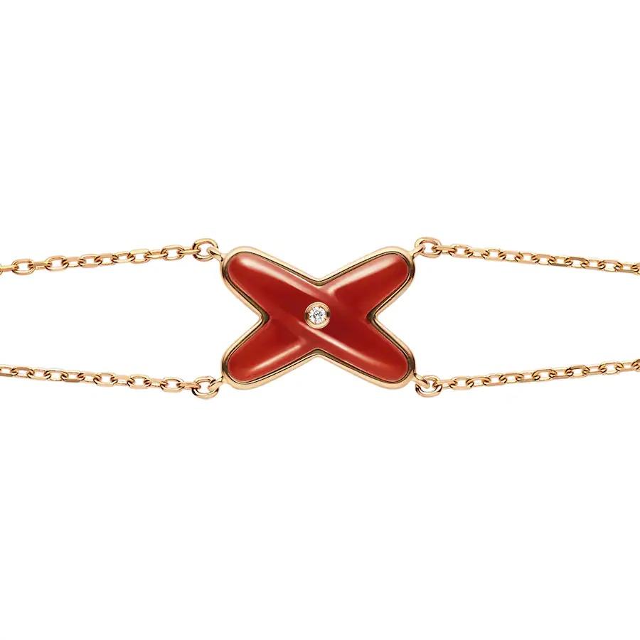 Dream JEUX BRACELET CARNELIAN PINK GOLD 1 DIAMOND