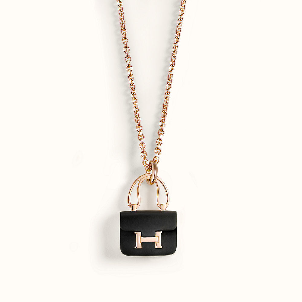 Dream CONSTANCE BLACK PEDANT PINK GOLD NECKLACE