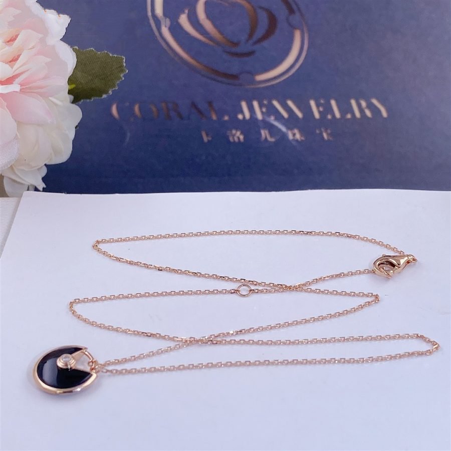 Dream AMULETTE ROSE GOLD ONYX NECKLACE