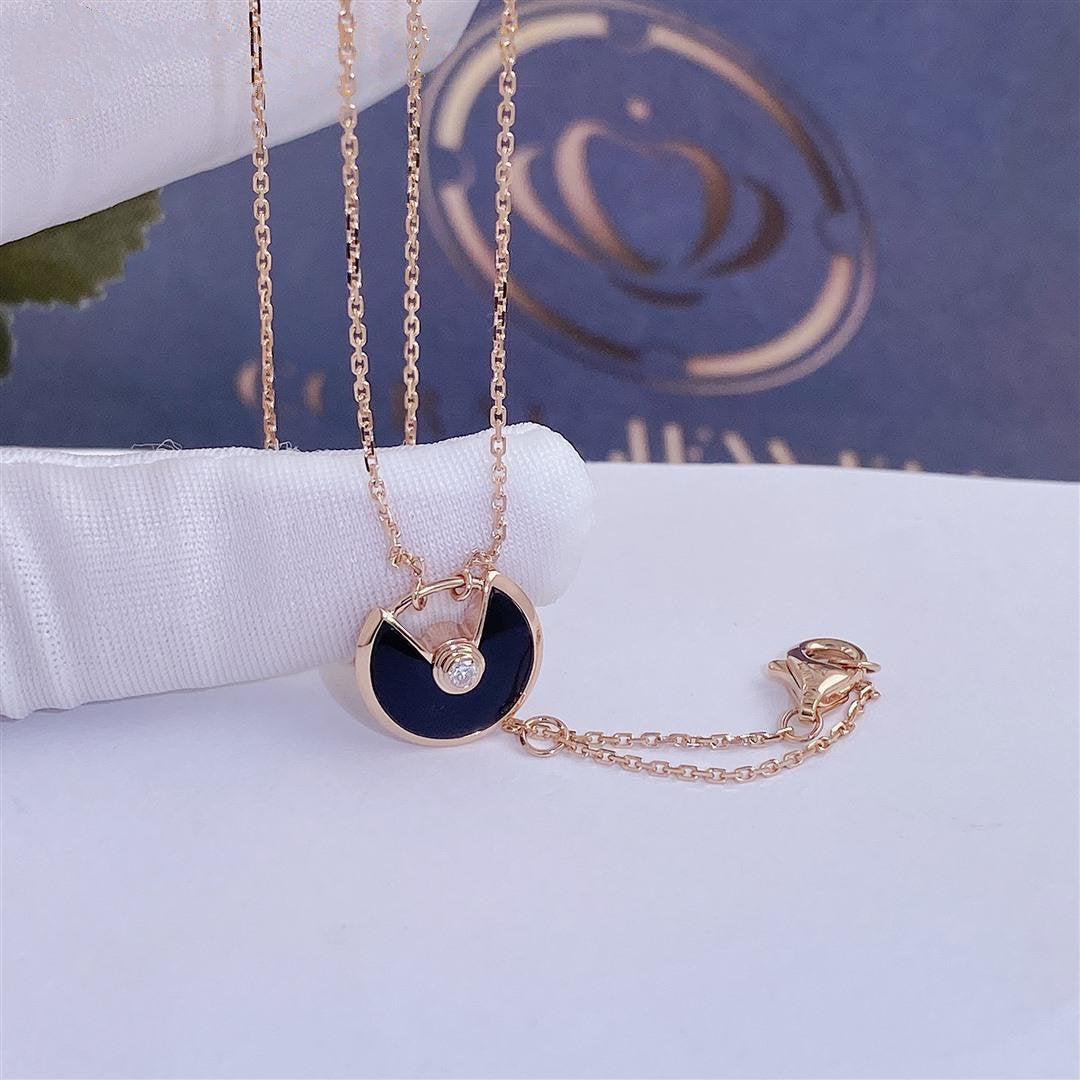 Dream AMULETTE ROSE GOLD ONYX NECKLACE