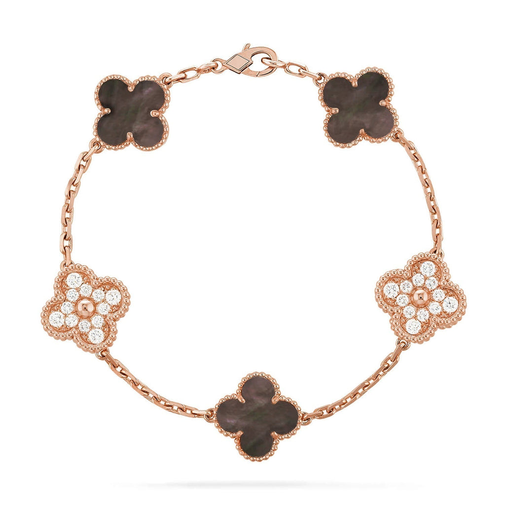 [Dream ]New CLOVER 5 MOTIF GRAY MOP BRACELET COLLECTION