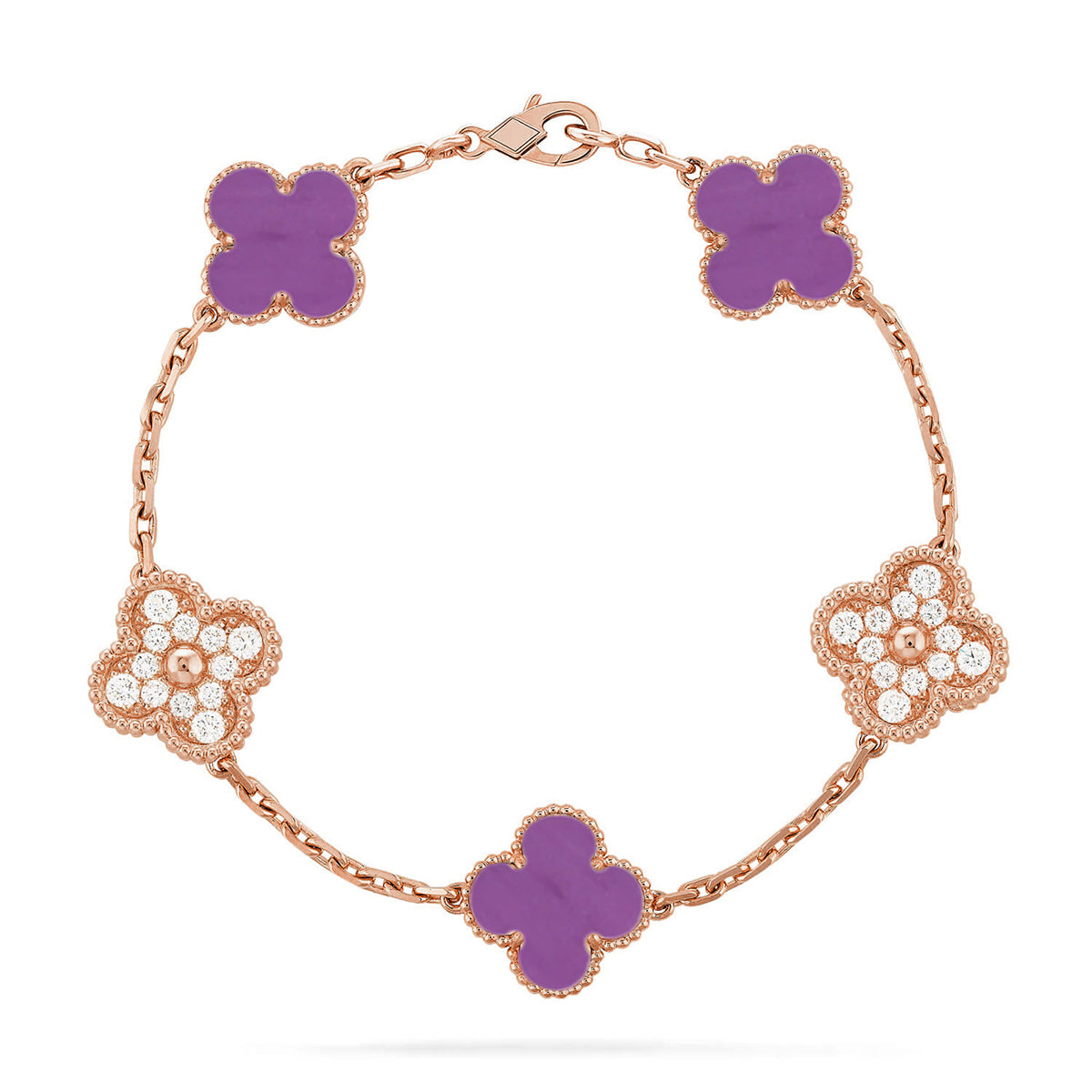 [Dream ]New  CLOVER 5 MOTIF VIOLET BRACELET COLLECTION