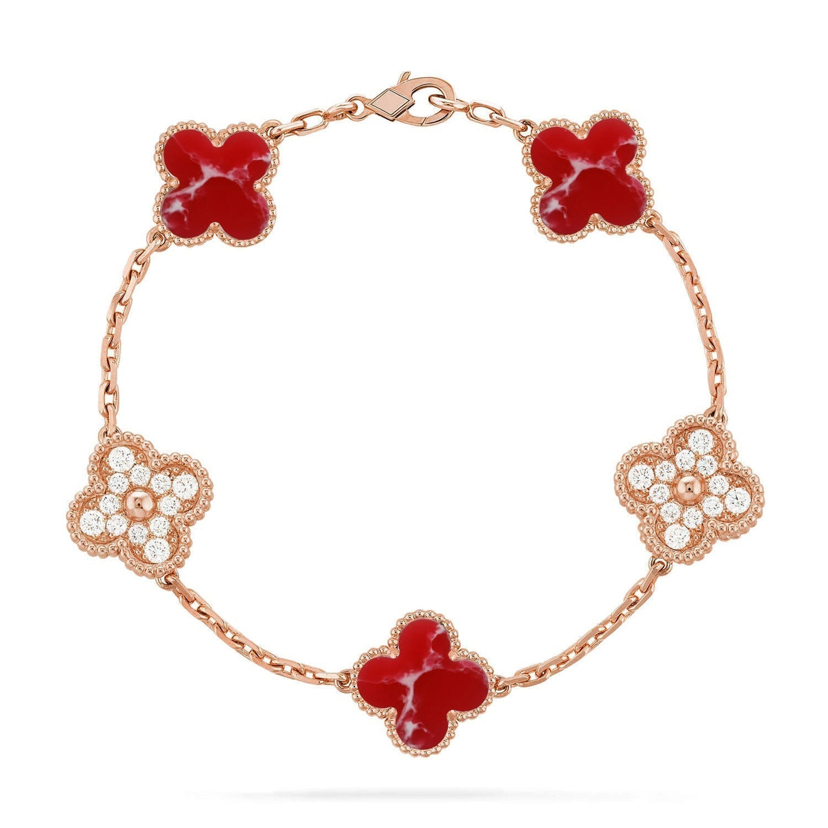 [Dream ]New CLOVER 5 MOTIF RED PATTERN BRACELET COLLECTION