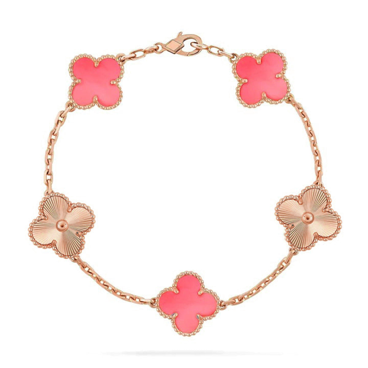 [Dream ]New  CLOVER 5 MOTIFS  PINK MOP BRACELET COLLECTION