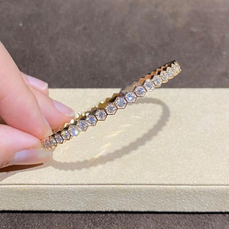 DREAM BEE LOVE GOLDARMBAND VOLLBESATZT MIT DIAMANTEN