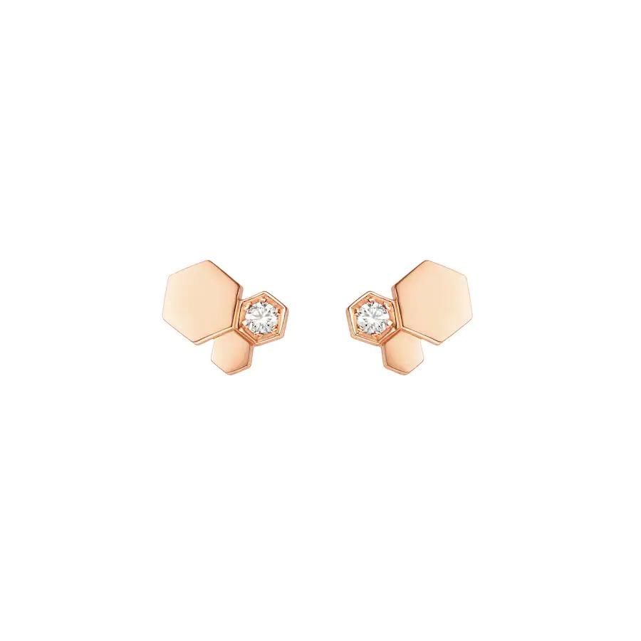 Dream BEE LOVE PINK GOLD DIAMOND EARRINGS