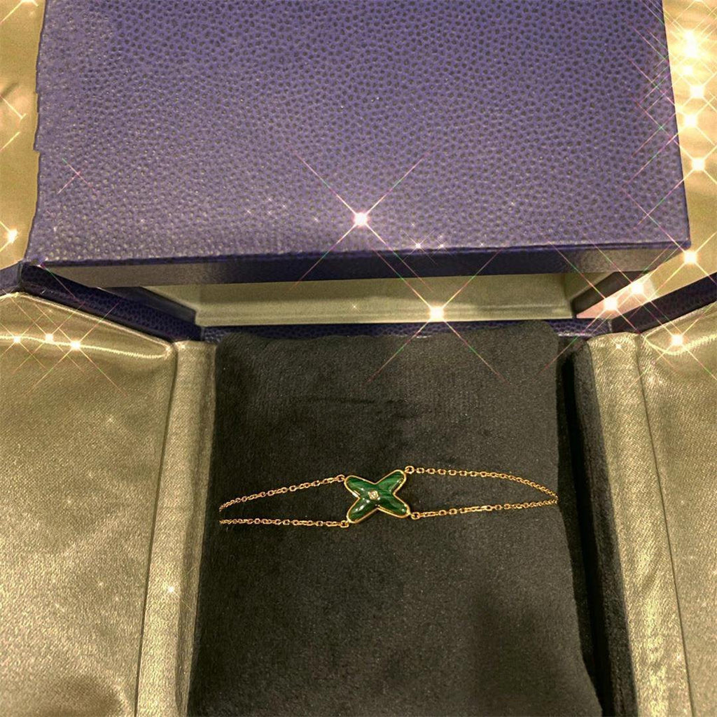 Dream JEUX BRACELET MALACHITE PINK GOLD 1 DIAMOND