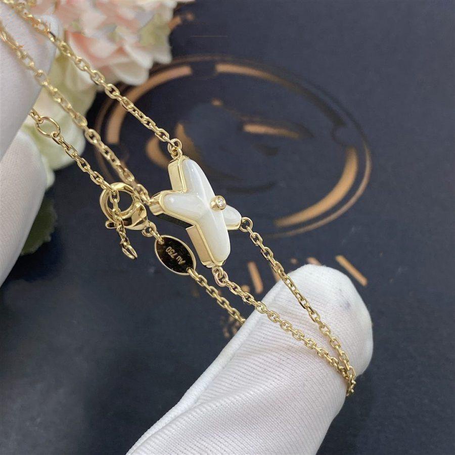 Dream JEUX BRACELET WHITE MOP GOLD 1 DIAMOND