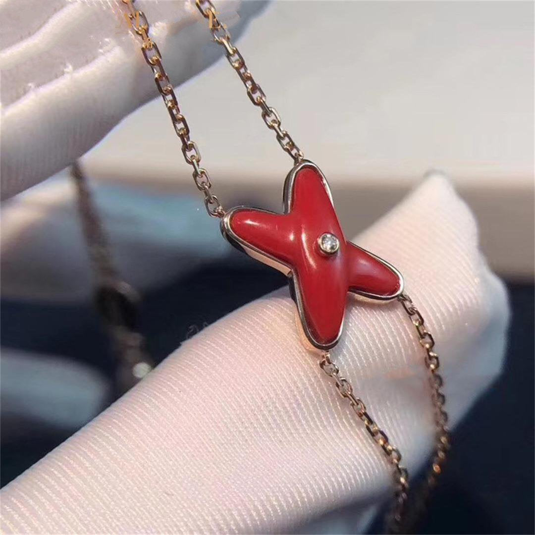 Dream JEUX BRACELET CARNELIAN PINK GOLD 1 DIAMOND