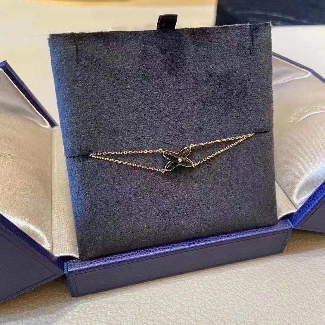 Dream JEUX BRACELET ONYX PINK GOLD 1 DIAMOND