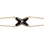 TRAUM JEUX ARMBAND ONYX ROSÉGOLD 1 DIAMANT