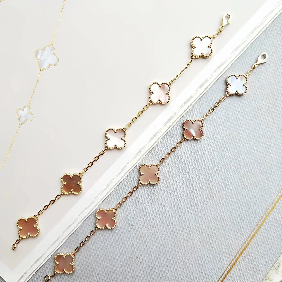 [Dream ]New  CLOVER 5 MOTIFS  PINK MOP BRACELET COLLECTION