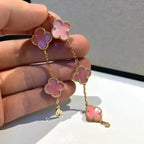 [Dream ]Neue CLOVER 5 MOTIVE ARMBAND-KOLLEKTION AUS ROSA PERLMUTT