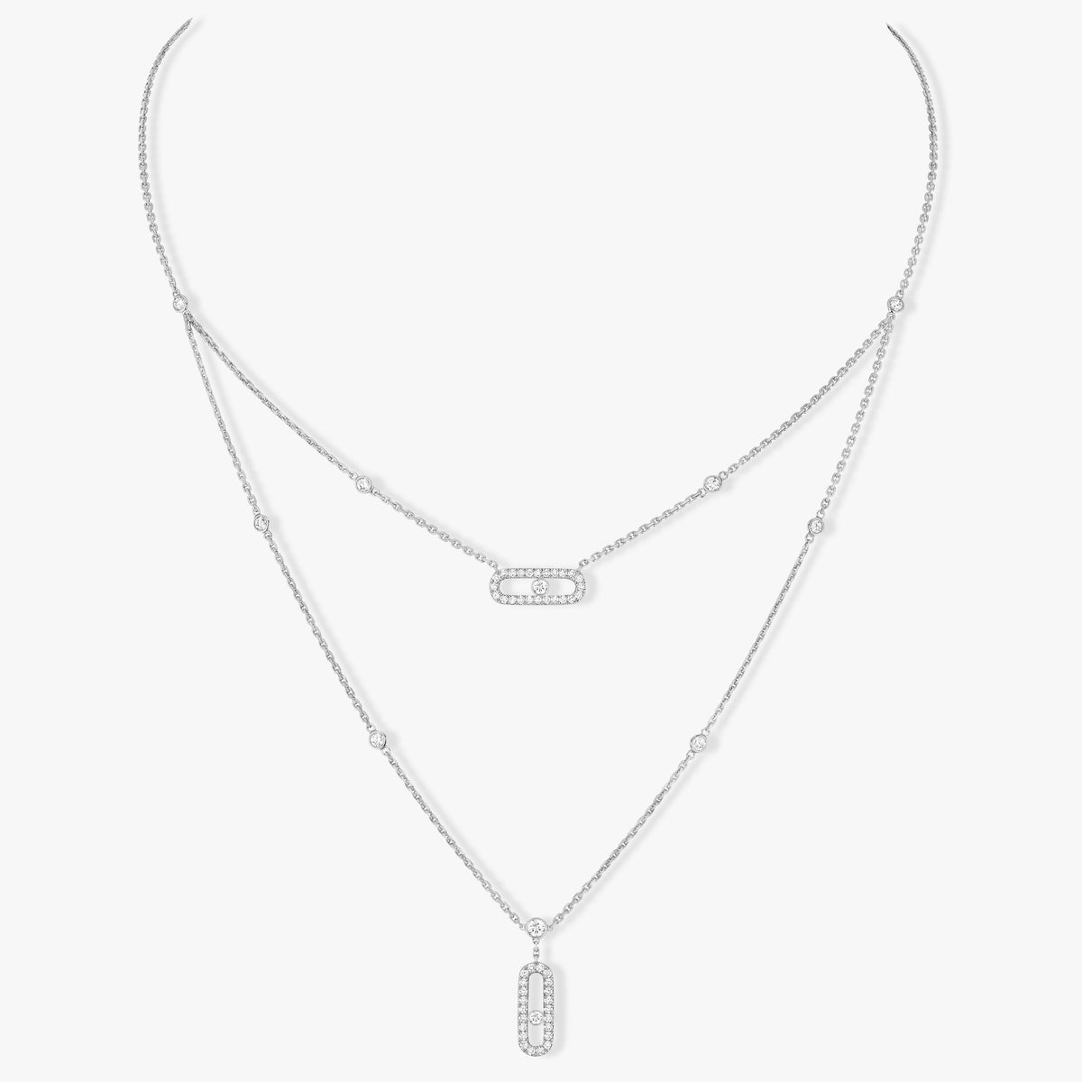 [Dream]MOVE 2 ROW DIAMOND NECKLACE