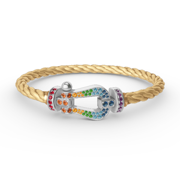 Dream FORC LARGE HORSESHOE  COLORED DIAMOND BRACELET SILVER