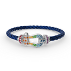 Dream FORC LARGE HORSESHOE  COLORED DIAMOND BRACELET SILVER