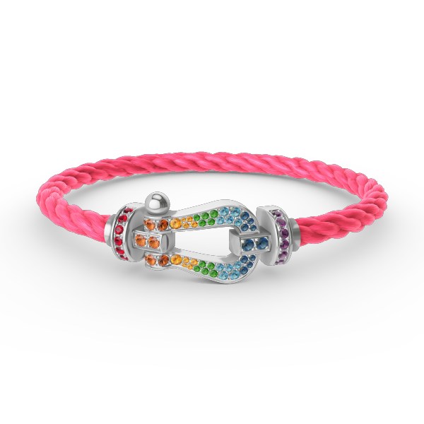 Dream FORC LARGE HORSESHOE  COLORED DIAMOND BRACELET SILVER