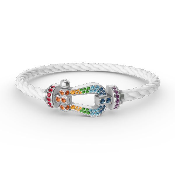 Dream FORC LARGE HORSESHOE  COLORED DIAMOND BRACELET SILVER