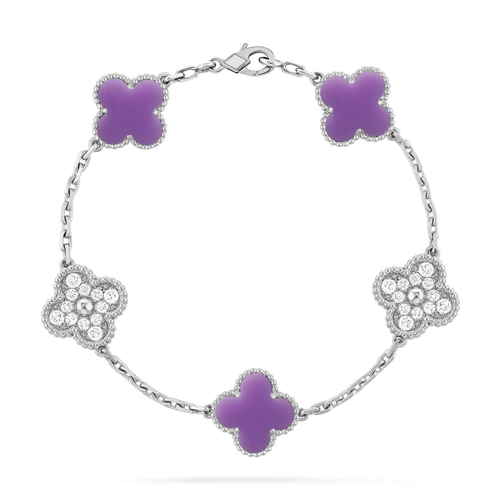 [Dream ]New CLOVER 5 MOTIF LIGHT PURPLE BRACELET COLLECTION