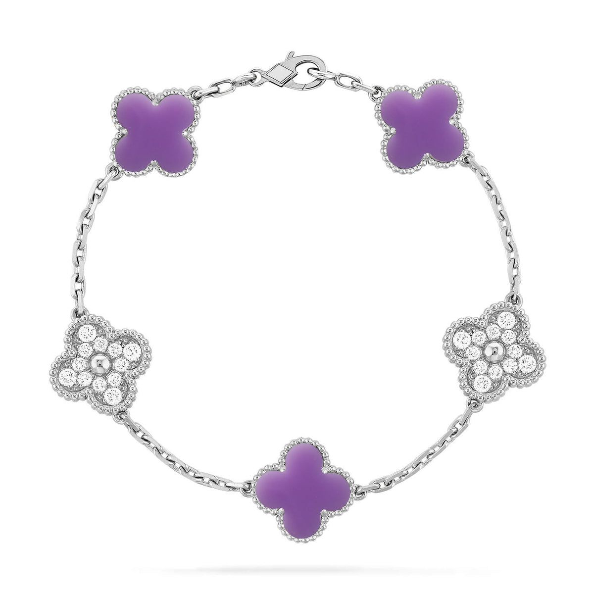[Dream ]New CLOVER 5 MOTIF LIGHT PURPLE BRACELET COLLECTION