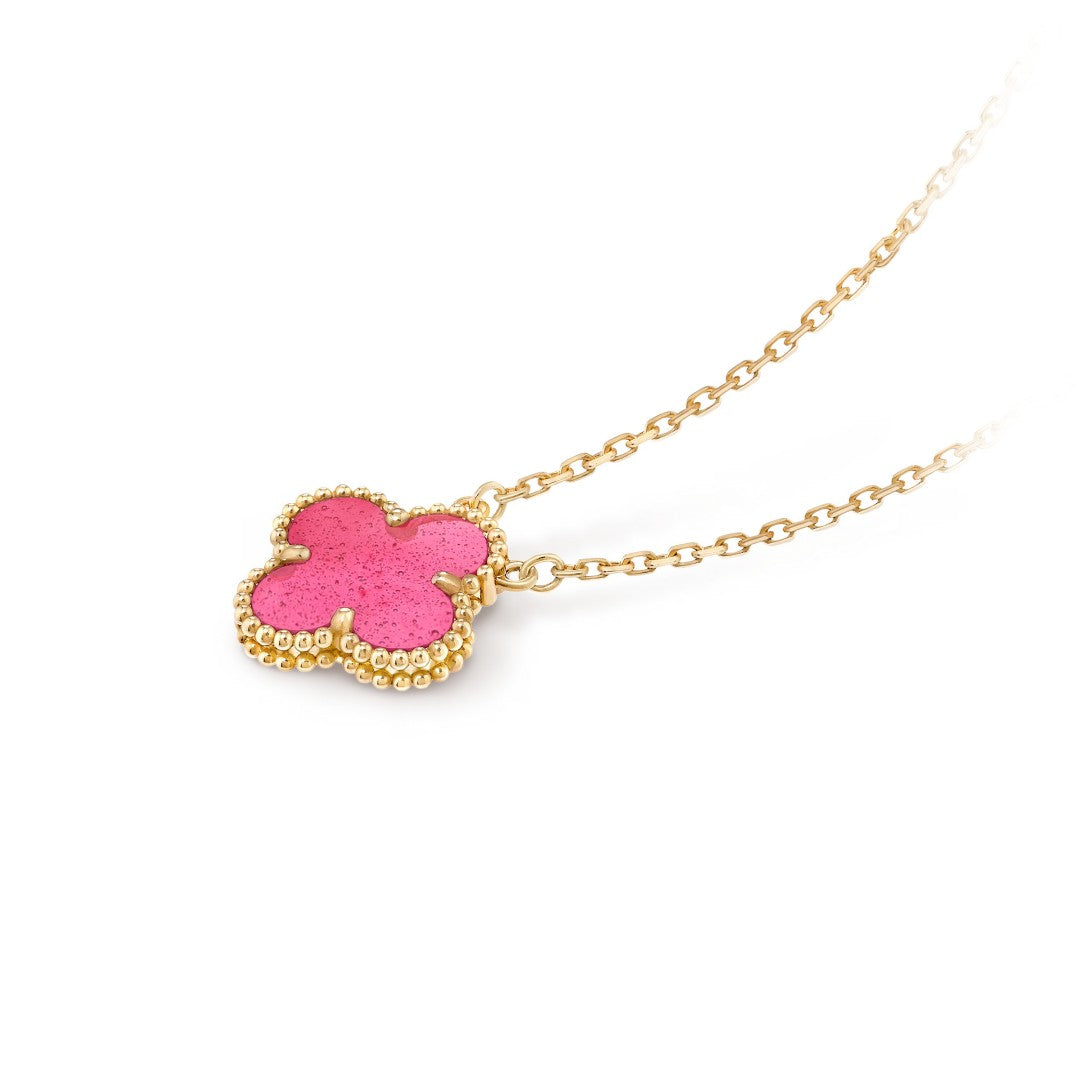 [Dream] NEW CLOVER 15MM PINK ENAMEL NECKLACE