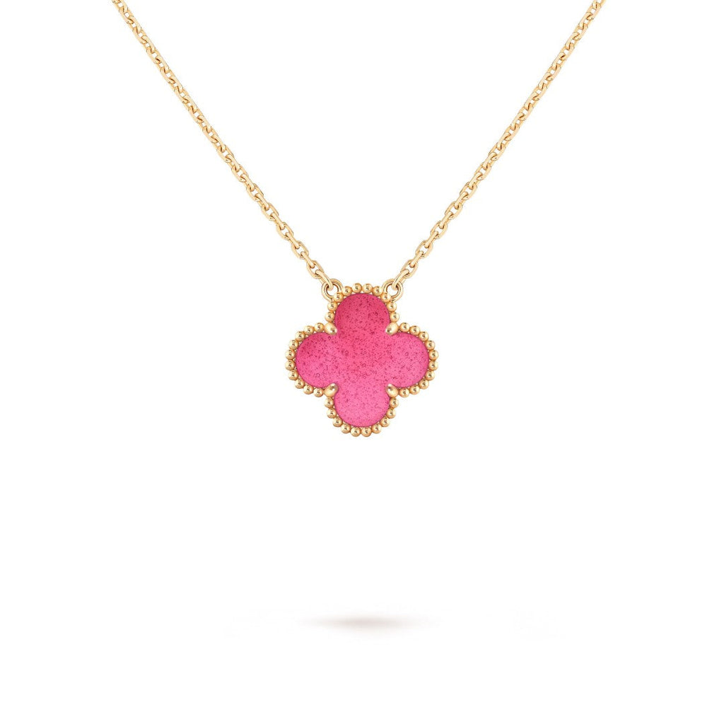 [Dream] NEW CLOVER 15MM PINK ENAMEL NECKLACE
