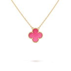 [Dream] NEW CLOVER 15MM PINK ENAMEL NECKLACE