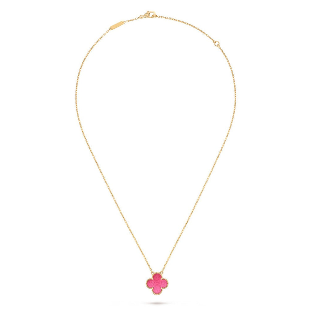 [Dream] NEW CLOVER 15MM PINK ENAMEL NECKLACE