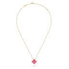 [Dream] NEW CLOVER 15MM PINK ENAMEL NECKLACE
