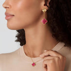 [Dream] NEW CLOVER 15MM PINK ENAMEL NECKLACE