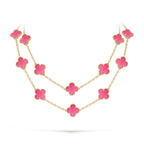 [Dream] NEW CLOVER 20 MOTIFS PINK ENAMEL NECKLACE