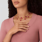 [Dream] NEW CLOVER 20 MOTIFS PINK ENAMEL NECKLACE