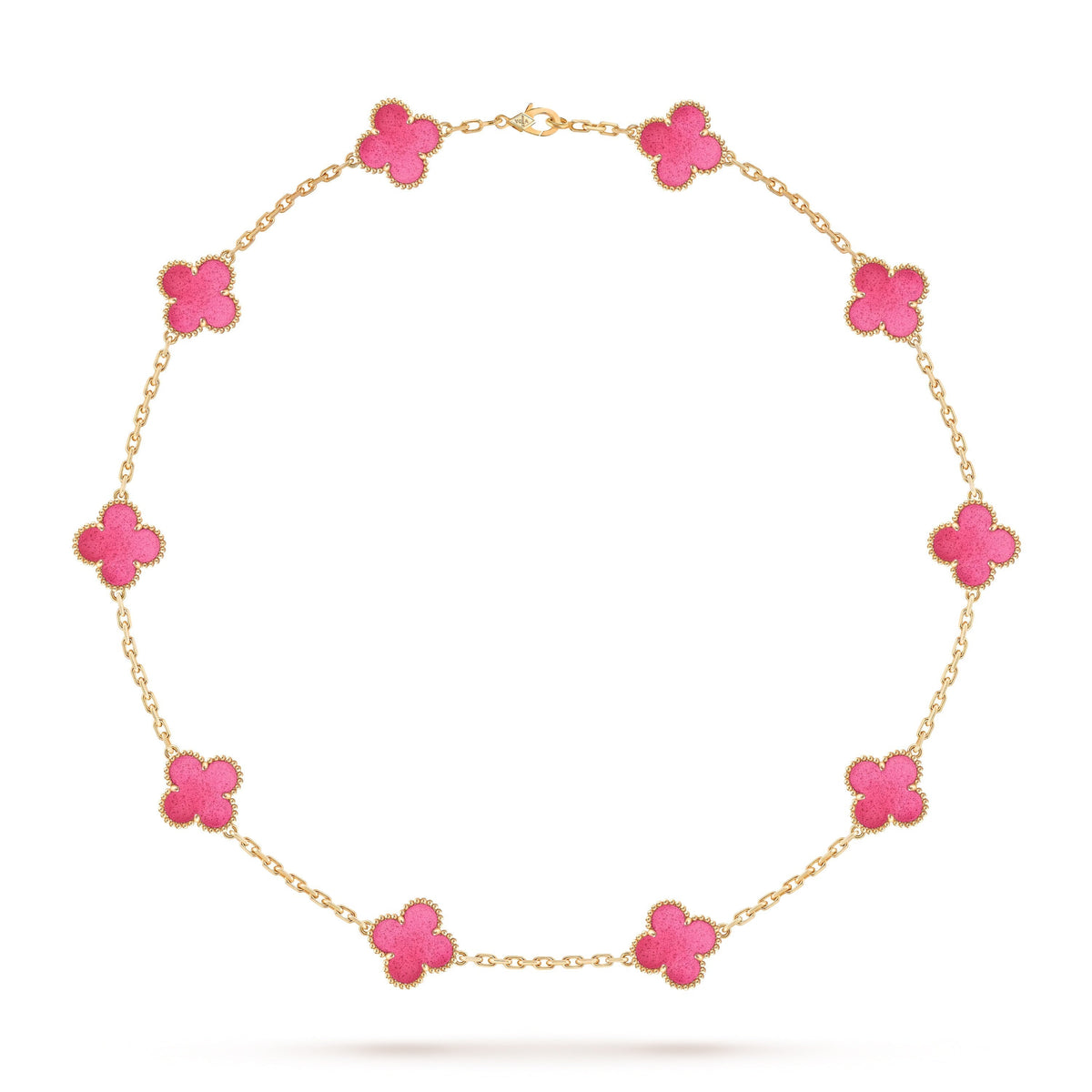 [Dream]NEW CLOVER 10 MOTIFS PINK ENAMEL NECKLACE