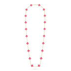 [Dream] NEW CLOVER 20 MOTIFS PINK ENAMEL NECKLACE