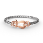 Dream FORCE LARGE HORSESHOE HALF DIAMOND BRACELET ROSE GOLD