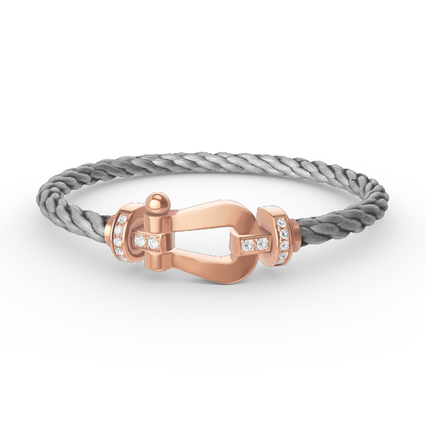 Dream FORCE LARGE HORSESHOE HALF DIAMOND BRACELET ROSE GOLD