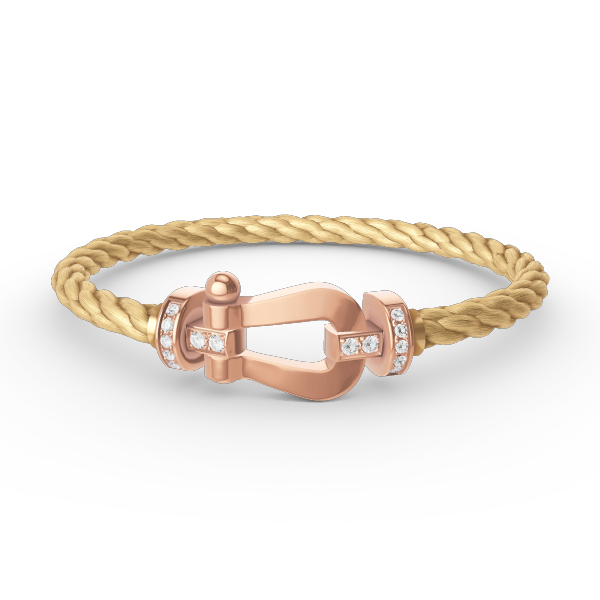 Dream FORCE LARGE HORSESHOE HALF DIAMOND BRACELET ROSE GOLD